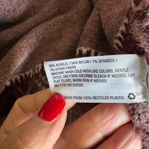 a new day Plum and Dusty Pink Patterned Turtleneck Sweater - Picture 2 of 8